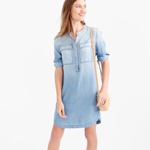 J. Crew Light Blue Chambray Denim Tunic Dress